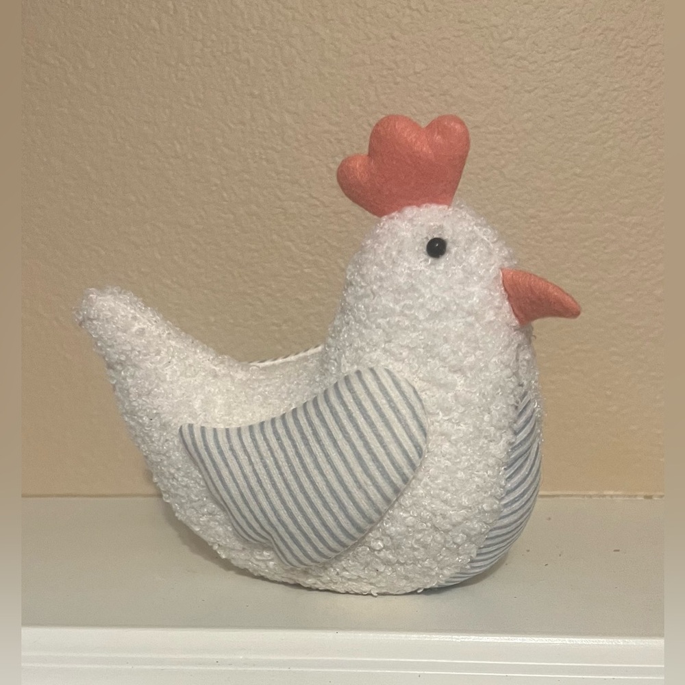 Charming White and Orange Chicken Decor Target Fabric Chicken